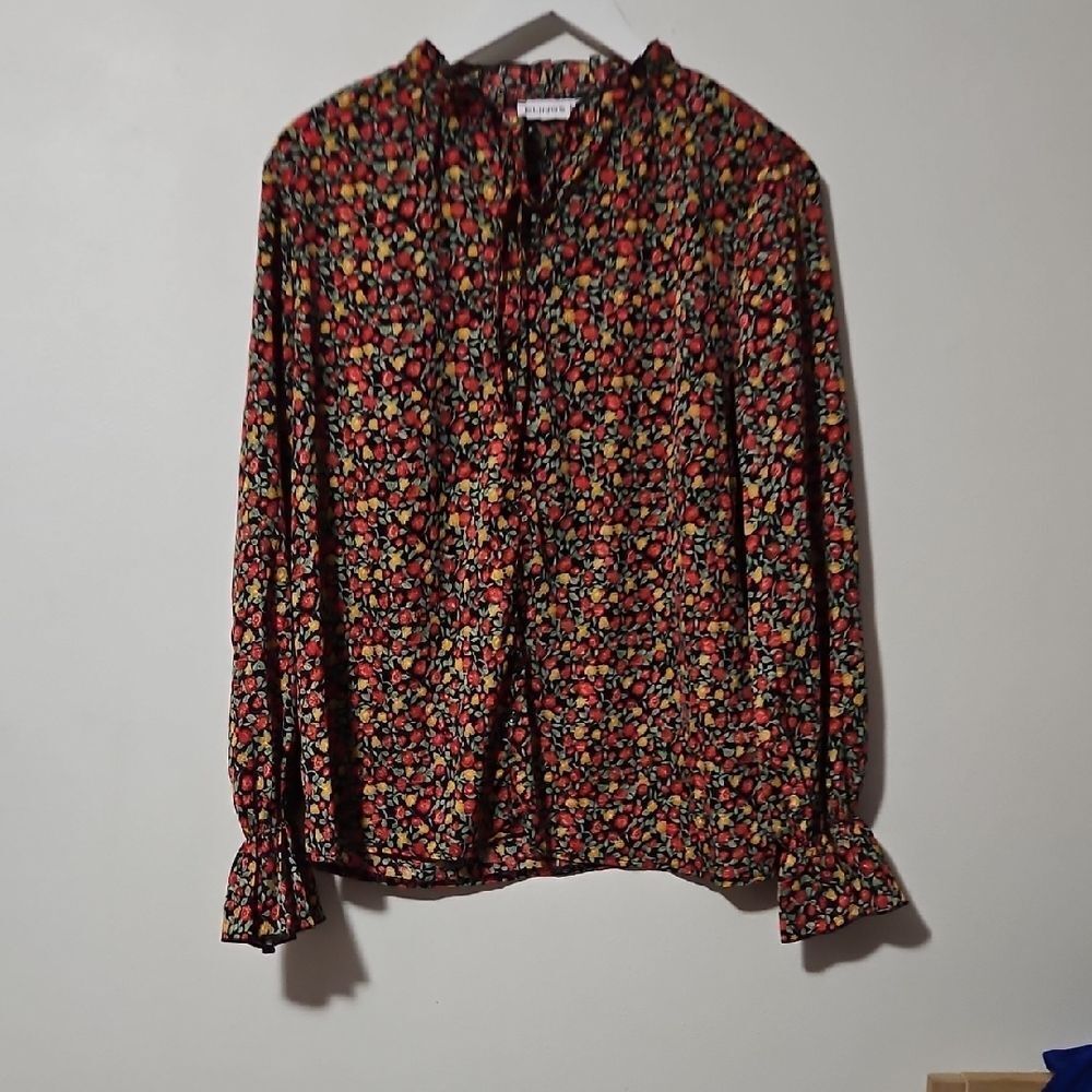 Elings Floral Blouse with Ruffle Details